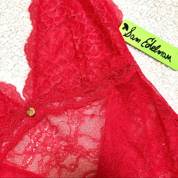 Sam Edelman Geranium Lace Halter Bodysuit Size Sm - Picture 7 of 11
